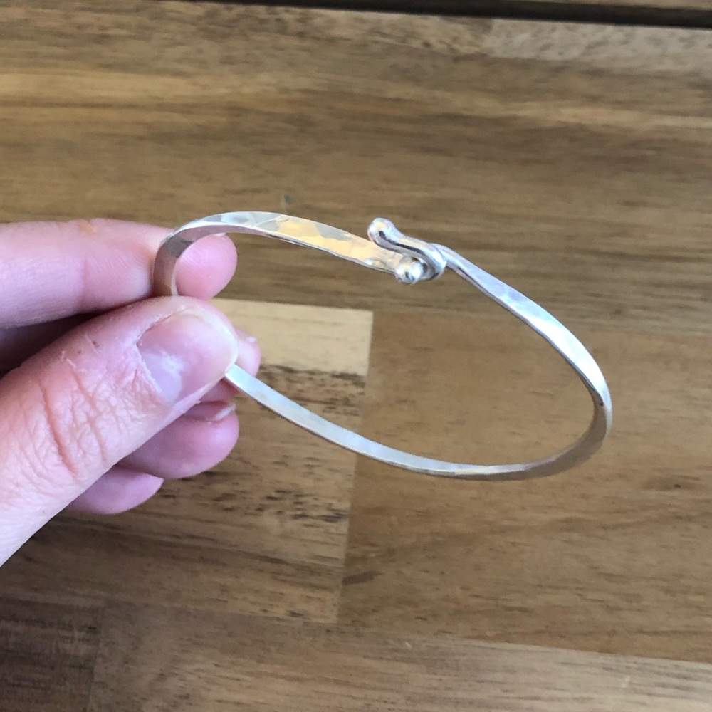 James Avery silver hammered hook-on bracelet